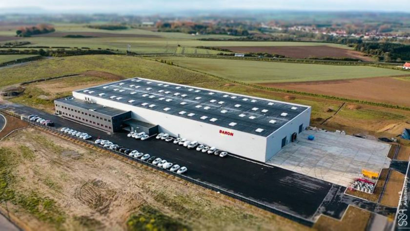 Vue extérieure de la Construction d'un bâtiment industriel : GROUPE BARON - MARQUISE [62]